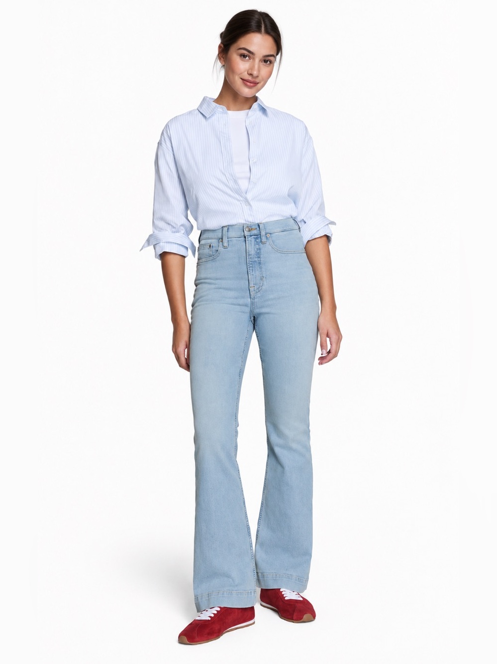 Spanx Spanxsculpt Light Blue High-Rise Flare Jeans